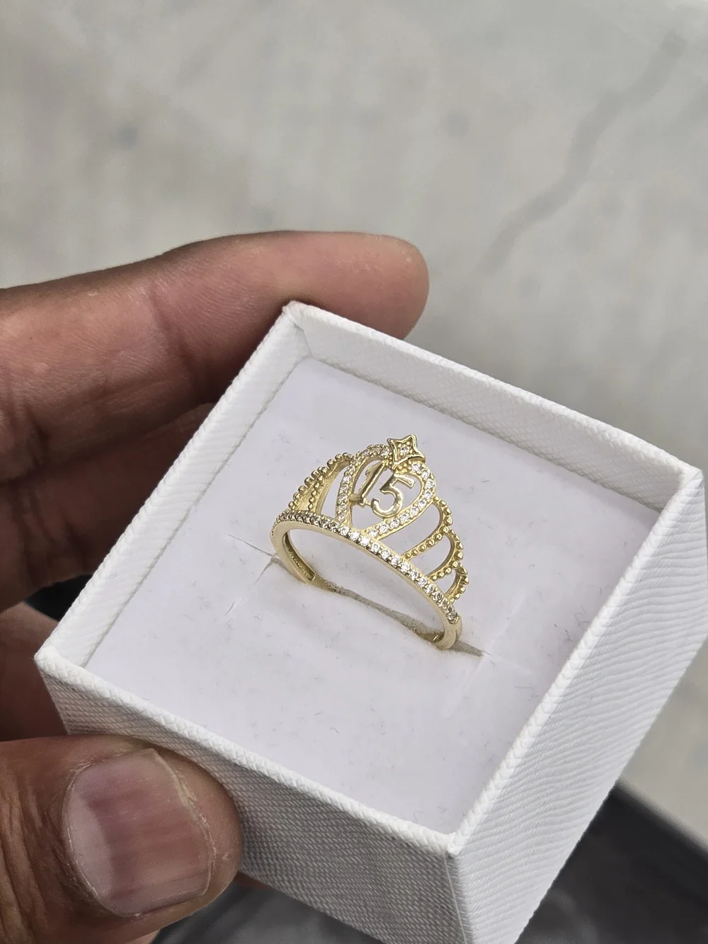 14k Real Gold Quincenera Ring For Girl